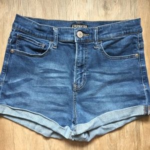 Express High Rise Denim Shorts
